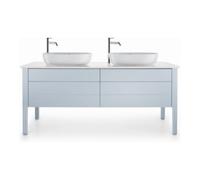 Duravit Console Luv LU9467B1717 178,3x59,5 cm structure blanche en pierre de quartz 2 découpes