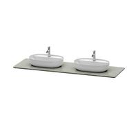 Duravit Console Luv LU9467B3333, 178,3×59,5 cm, pierre de quartz, structure grise, 2 découpes