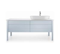 Duravit Meuble lavabo Luv LU9468R1717 178,3x59,5 cm droite, structure blanche, quartz, 1 découpe