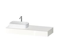 Duravit Duravit Console Qatego 140x55x17 cm, blanc brillant, 1 découpe, vasque gauche Quantité:1