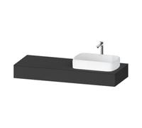 Duravit Duravit Console Qatego 140x55x17cm, gris mat, 1 découpe, lavabo droit Quantité:1