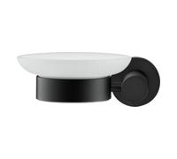 Duravit Duravit D-Code Porte-savon 13,5x12 cm, verre blanc mat, gauche, noir mat Quantité:1