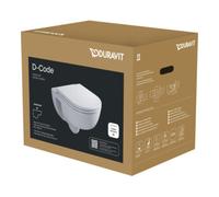 Duravit Duravit D-Code WC suspendu, cuvette à chasse profonde, abattant avec frein de chute, sans bride, blanc Quantité:1