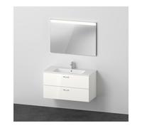 Duravit Xbase, ensemble de meubles muraux, avec miroir LED, lavabo et meuble sous-lavabo, largeur 1000 mm, XB007204545, Couleur: Blanc brillant
