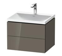Duravit Duravit Ensemble meuble L-Cube 60x48x48 cm, m HL, côté gris brillant, 2 tiroirs Quantité:1