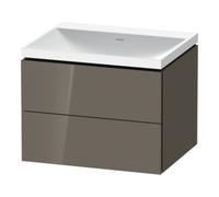 Duravit Duravit Ensemble meuble L-Cube 60x48x48cm, blanc HL, flancs gris hgl, 2 tiroirs Quantité:1
