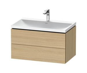 Duravit Duravit Ensemble meuble L-Cube 80x48x48 cm, avec robinetterie, chêne naturel, 2 tiroirs Quantité:1