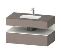 Duravit Duravit Ensemble meuble lavabo encastré Qatego 100x55x60cm, blanc, avec miroir, Kon-WTU, niche Quantité:1