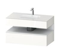 Duravit Duravit Ensemble meuble lavabo encastré Qatego 100x55x60cm, blanc mat/gris, Kon-WTU, niche Quantité:1