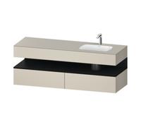 Duravit Duravit Ensemble meuble lavabo encastré Qatego 160x50x60cm, Kon-WTU, blanc, noir/taupe mat Quantité:1