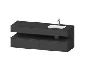 Duravit Duravit Ensemble meuble lavabo encastré Qatego 160x50x60cm, Kon-WTU, évier à droite, gris mat Quantité:1