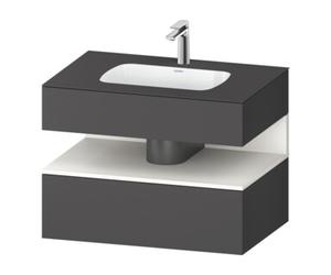 Duravit Duravit Ensemble meuble lavabo encastré Qatego 80x55x60cm, blanc avec grand miroir, console sous-lavabo Quantité:1