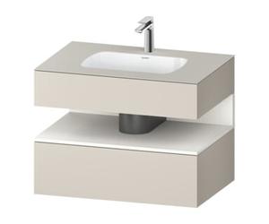 Duravit Duravit Ensemble meuble lavabo encastré Qatego 80x55x60cm, blanc avec miroir, sous-meuble console Quantité:1