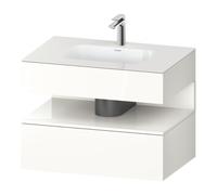 Duravit Qatego lavabo encastré avec meuble sous-lavabo en console, 800x550x600mm, niche blanc brillant, QA4785022220000, Couleur: Blanc brillant