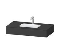 Duravit Duravit Ensemble meuble vasque encastré Qatego 100x55x17 cm, gris, avec robinetterie, 1 découpe, avec trop-plein Quantité:1
