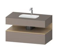 Duravit Qatego lavabo encastré avec meuble sous-lavabo en console, 1000x550x600mm, niche chêne naturel, QA4786030430010, Couleur: basalte mat/avec Ã©clairage de niche