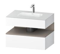 Duravit Qatego lavabo encastré avec meuble sous-lavabo en console, 800x550x600mm, niche basalte mat, QA4785043180000, Couleur: Blanc Mat