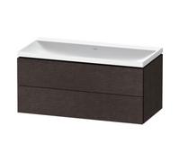 Duravit L-Cube c-shaped Ensemble suspendu, 2 tiroirs, sans trop-plein, sans trou pour robinetterie, 1000x480x480mm, LC6952N72720000, Couleur: placage en chêne véritable brossé foncé