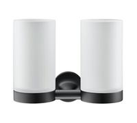 Duravit Duravit Glashalter Starck T double, fixation murale, verre avec miroir, noir mat Quantité:1