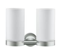 Duravit Duravit Glashalter Starck T double, montage mural, verre blanc mat, ES brossé Quantité:1