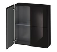 Duravit Duravit L-Cube Armoire mi-haute 70x24,3x80 cm, 2 portes, noir brillant Quantité:1