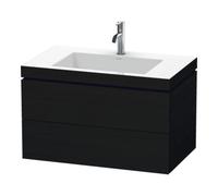 Duravit Duravit L-Cube Meuble sous lavabo c-bonded 80x48cm, 1 poignée, noir œuf, 2 tiroirs Quantité:1