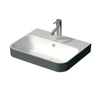 Duravit Duravit Lavabo à poser Happy D.2 Plus 50x40 cm, blanc, mitigeur haut, avec trop-plein, avec siphon, avec anti-débordement WG Quantité:1