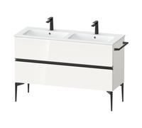 Duravit Duravit Meuble sous-lavabo au sol Sivida 128x59,1x47,7 cm, 2 tiroirs, blanc brillant, poignées noires Quantité:1