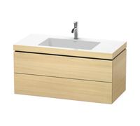 Duravit Duravit Meuble sous lavabo c-bonded L-Cube 100x48 cm, 1 HL, méd. œuf, 2 tiroirs, suspendu Quantité:1