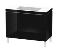 Duravit Duravit Meuble sous lavabo c-bonded L-Cube 100x48 cm, sans trop-plein, noir brillant, 2 tiroirs, debout Quantité:1