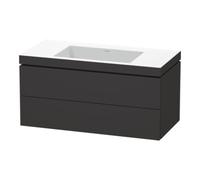 Duravit Duravit Meuble sous-lavabo c-bonded L-Cube 100x48 cm, sans trou, gris, 2 tiroirs, suspendu Quantité:1