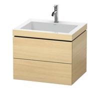 Duravit Duravit Meuble sous lavabo c-bonded L-Cube 60 x48 cm, 1 porte, méd. chêne, 2 tiroirs, suspendu Quantité:1