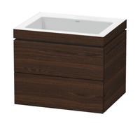 Duravit Duravit Meuble sous lavabo c-bonded L-Cube 60x48 cm, sans trop-plein, N brossé, 2 tiroirs, suspendu Quantité:1