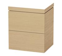 Duravit Duravit Meuble sous-lavabo c-bonded L-Cube 60x48 cm, sans trou, blanc, 2 tiroirs, sur pied Quantité:1
