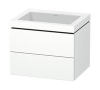 Duravit Duravit Meuble sous lavabo c-bonded L-Cube 60x48 cm, sans trou, blanc mat, 2 tiroirs, mural Quantité:1