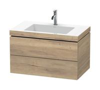 Duravit Duravit Meuble sous-lavabo c-bonded L-Cube 80x48 cm, 1 tiroir HL, blanc marbré, 2 tiroirs, suspendu Quantité:1