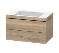 Duravit Duravit Meuble sous-lavabo c-bonded L-Cube 80x48cm, sans trop-plein, marbre œuf, 2 tiroirs, suspendu Quantité:1