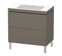 Duravit Duravit Meuble sous-lavabo c-bonded L-Cube 80x48cm, sans trou, blanc mat, 2 tiroirs, debout Quantité:1