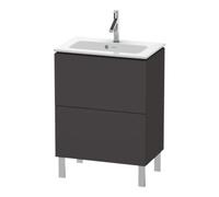 Duravit Duravit Meuble sous-lavabo Compact L-Cube 62x39,1 cm, graphite mat, 2 tiroirs, sur pied Quantité:1