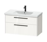 Duravit Duravit Meuble sous lavabo D-Code 98,4x55,5x46cm, 2 tiroirs, blanc brillant, poignée noire Quantité:1
