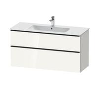 Duravit Duravit Meuble sous lavabo D-Neo 121x46,2 cm, noir/blanc brillant, 1 tiroir, 1 coulissant Quantité:1