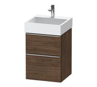 D-Neo Duravit Meuble sous-lavabo suspendu, 484x625x442mm, 1 tiroir, avec poignée acier inox brossé, DE4370070210000, Couleur: Décor noyer foncé mat