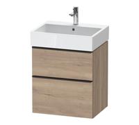 Duravit D-Neo bâti-support lavabo suspendu, 584x625x442mm, 1 tiroir, avec poignée diamant noir, DE43710BD550000, Couleur: Décor chêne marbré