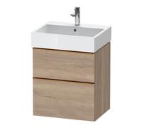 Duravit D-Neo bâti-support lavabo suspendu, 584x625x442mm, 1 tiroir, avec poignée bronze brossé, DE4371004550000, Couleur: Décor chêne marbré