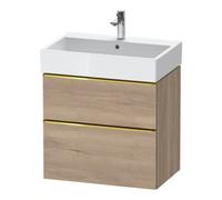 Duravit D-Neo bâti-support lavabo suspendu, 684x625x442mm, 1 tiroir, avec poignée or poli, DE4372034550000, Couleur: Décor chêne marbré