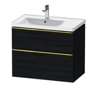 Duravit D-Neo bâti-support lavabo suspendu, 784x625x452mm, 1 tiroir, avec poignée or poli, DE4357034160000, Couleur: Décor chêne noir mat