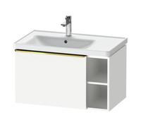 D-Neo Duravit Meuble sous-lavabo suspendu, 784x440x452mm, 1 tiroir, 1 compartiment ouvert sur le côté droit, avec poignée or poli, DE4258034180000, Couleur: Décor blanc mat