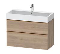 Duravit D-Neo bâti-support lavabo suspendu,984x625x442mm, 1 tiroir, avec poignée bronze brossé, DE4374004550000, Couleur: Décor chêne marbré