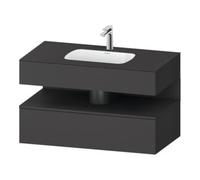 Duravit Collection One lavabo à encastrer avec meuble sous-vasque en console, 1000x550x600mm, niche graphite mat, QA4786049490010, Couleur: Graphite mat/avec Ã©clairage de niche