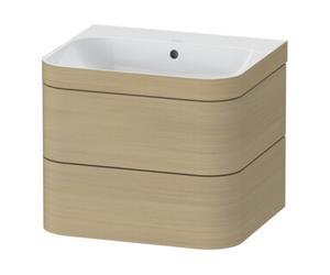 Duravit Duravit Meuble sous-lavabo Happy D.2 Plus 57,5x49 cm, sans trou robinet, blanc méditerranée, 2 tiroirs Quantité:1